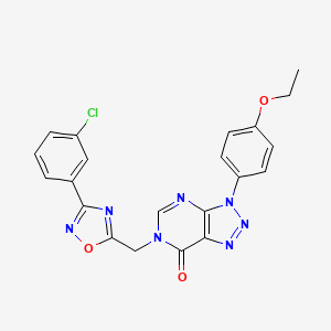 molecular formula C21H16ClN7O3 B6553860 6-{[3-(3-chlorophenyl)-1,2,4-oxadiazol-5-yl]methyl}-3-(4-ethoxyphenyl)-3H,6H,7H-[1,2,3]triazolo[4,5-d]pyrimidin-7-one CAS No. 1040676-88-7