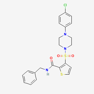 molecular formula C22H22ClN3O3S2 B6553900 N-benzyl-3-{[4-(4-chlorophenyl)piperazin-1-yl]sulfonyl}thiophene-2-carboxamide CAS No. 1040649-13-5