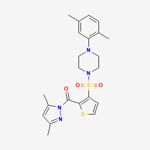 molecular formula C22H26N4O3S2 B6553911 1-{[2-(3,5-dimethyl-1H-pyrazole-1-carbonyl)thiophen-3-yl]sulfonyl}-4-(2,5-dimethylphenyl)piperazine CAS No. 1171552-74-1
