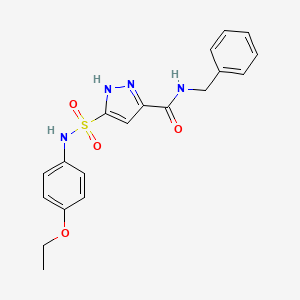 molecular formula C19H20N4O4S B6553915 N-benzyl-3-[(4-ethoxyphenyl)sulfamoyl]-1H-pyrazole-5-carboxamide CAS No. 1187447-08-0