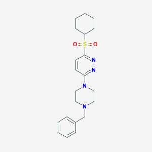 molecular formula C21H28N4O2S B6554020 3-(4-benzylpiperazin-1-yl)-6-(cyclohexanesulfonyl)pyridazine CAS No. 1040653-88-0