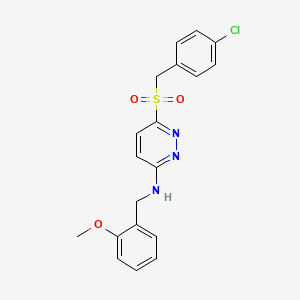molecular formula C19H18ClN3O3S B6554028 6-[(4-chlorophenyl)methanesulfonyl]-N-[(2-methoxyphenyl)methyl]pyridazin-3-amine CAS No. 1040654-28-1