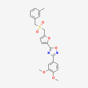 3-(3,4-dimethoxyphenyl)-5-(5-{[(3-methylphenyl)methanesulfonyl]methyl}furan-2-yl)-1,2,4-oxadiazole