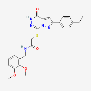 molecular formula C24H25N5O4S B6554076 N-[(2,3-dimethoxyphenyl)methyl]-2-{[2-(4-ethylphenyl)-4-oxo-4H,5H-pyrazolo[1,5-d][1,2,4]triazin-7-yl]sulfanyl}acetamide CAS No. 1040678-59-8