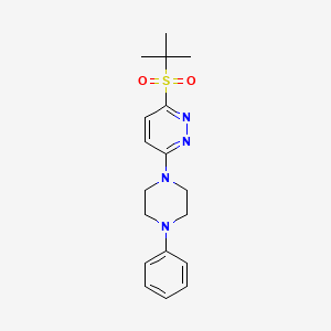 molecular formula C18H24N4O2S B6554086 3-(2-methylpropane-2-sulfonyl)-6-(4-phenylpiperazin-1-yl)pyridazine CAS No. 1040681-38-6