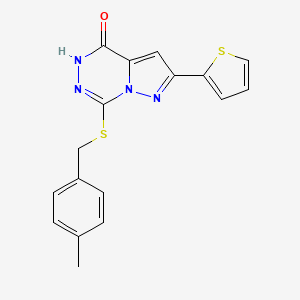 molecular formula C17H14N4OS2 B6554136 7-{[(4-methylphenyl)methyl]sulfanyl}-2-(thiophen-2-yl)-4H,5H-pyrazolo[1,5-d][1,2,4]triazin-4-one CAS No. 1040682-65-2