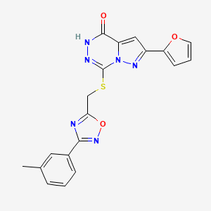 2-(furan-2-yl)-7-({[3-(3-methylphenyl)-1,2,4-oxadiazol-5-yl]methyl}sulfanyl)-4H,5H-pyrazolo[1,5-d][1,2,4]triazin-4-one