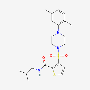 molecular formula C21H29N3O3S2 B6554272 3-{[4-(2,5-dimethylphenyl)piperazin-1-yl]sulfonyl}-N-(2-methylpropyl)thiophene-2-carboxamide CAS No. 1040633-14-4
