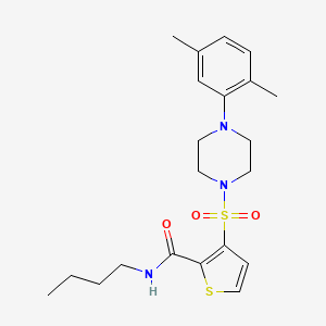 molecular formula C21H29N3O3S2 B6554279 N-butyl-3-{[4-(2,5-dimethylphenyl)piperazin-1-yl]sulfonyl}thiophene-2-carboxamide CAS No. 1040633-09-7