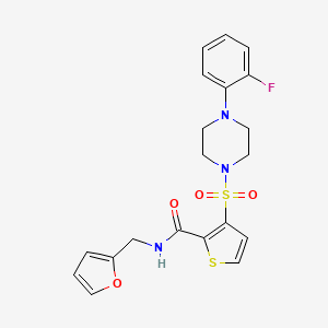 molecular formula C20H20FN3O4S2 B6554300 3-{[4-(2-fluorophenyl)piperazin-1-yl]sulfonyl}-N-[(furan-2-yl)methyl]thiophene-2-carboxamide CAS No. 1040634-14-7