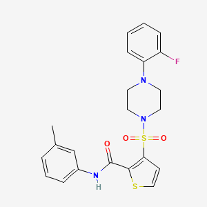 molecular formula C22H22FN3O3S2 B6554316 3-{[4-(2-fluorophenyl)piperazin-1-yl]sulfonyl}-N-(3-methylphenyl)thiophene-2-carboxamide CAS No. 1040634-51-2