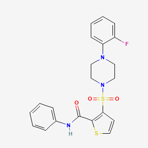 molecular formula C21H20FN3O3S2 B6554328 3-{[4-(2-fluorophenyl)piperazin-1-yl]sulfonyl}-N-phenylthiophene-2-carboxamide CAS No. 1040634-43-2