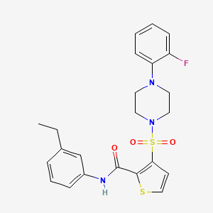 molecular formula C23H24FN3O3S2 B6554336 N-(3-ethylphenyl)-3-{[4-(2-fluorophenyl)piperazin-1-yl]sulfonyl}thiophene-2-carboxamide CAS No. 1040634-75-0