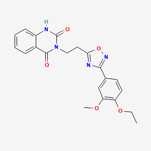 molecular formula C21H20N4O5 B6554360 3-{2-[3-(4-ethoxy-3-methoxyphenyl)-1,2,4-oxadiazol-5-yl]ethyl}-1,2,3,4-tetrahydroquinazoline-2,4-dione CAS No. 1031578-82-1