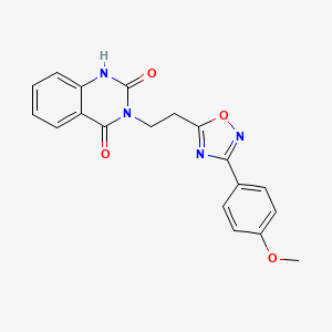 molecular formula C19H16N4O4 B6554369 3-{2-[3-(4-methoxyphenyl)-1,2,4-oxadiazol-5-yl]ethyl}-1,2,3,4-tetrahydroquinazoline-2,4-dione CAS No. 1031669-97-2
