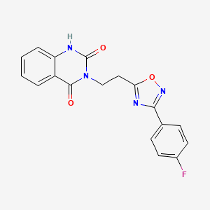 molecular formula C18H13FN4O3 B6554375 3-{2-[3-(4-fluorophenyl)-1,2,4-oxadiazol-5-yl]ethyl}-1,2,3,4-tetrahydroquinazoline-2,4-dione CAS No. 1031578-90-1