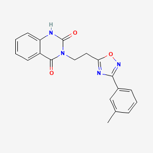 molecular formula C19H16N4O3 B6554387 3-{2-[3-(3-methylphenyl)-1,2,4-oxadiazol-5-yl]ethyl}-1,2,3,4-tetrahydroquinazoline-2,4-dione CAS No. 1031558-25-4