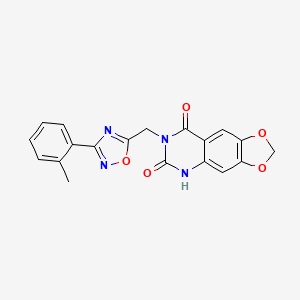molecular formula C19H14N4O5 B6554396 7-{[3-(2-methylphenyl)-1,2,4-oxadiazol-5-yl]methyl}-2H,5H,6H,7H,8H-[1,3]dioxolo[4,5-g]quinazoline-6,8-dione CAS No. 1031674-77-7