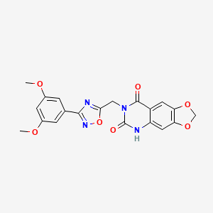 molecular formula C20H16N4O7 B6554408 7-{[3-(3,5-dimethoxyphenyl)-1,2,4-oxadiazol-5-yl]methyl}-2H,5H,6H,7H,8H-[1,3]dioxolo[4,5-g]quinazoline-6,8-dione CAS No. 1031634-02-2