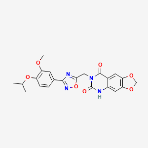 7-({3-[3-methoxy-4-(propan-2-yloxy)phenyl]-1,2,4-oxadiazol-5-yl}methyl)-2H,5H,6H,7H,8H-[1,3]dioxolo[4,5-g]quinazoline-6,8-dione