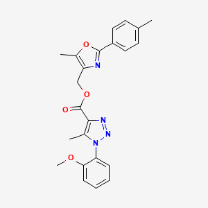 molecular formula C23H22N4O4 B6554445 [5-methyl-2-(4-methylphenyl)-1,3-oxazol-4-yl]methyl 1-(2-methoxyphenyl)-5-methyl-1H-1,2,3-triazole-4-carboxylate CAS No. 1040636-11-0