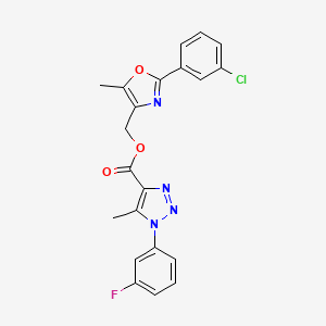 [2-(3-chlorophenyl)-5-methyl-1,3-oxazol-4-yl]methyl 1-(3-fluorophenyl)-5-methyl-1H-1,2,3-triazole-4-carboxylate