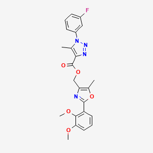 molecular formula C23H21FN4O5 B6554472 [2-(2,3-dimethoxyphenyl)-5-methyl-1,3-oxazol-4-yl]methyl 1-(3-fluorophenyl)-5-methyl-1H-1,2,3-triazole-4-carboxylate CAS No. 1040636-72-3