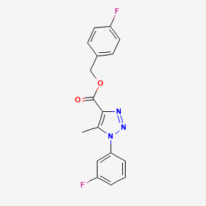 molecular formula C17H13F2N3O2 B6554477 (4-fluorophenyl)methyl 1-(3-fluorophenyl)-5-methyl-1H-1,2,3-triazole-4-carboxylate CAS No. 1040636-86-9