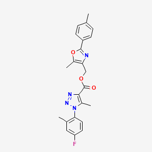 [5-methyl-2-(4-methylphenyl)-1,3-oxazol-4-yl]methyl 1-(4-fluoro-2-methylphenyl)-5-methyl-1H-1,2,3-triazole-4-carboxylate