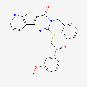 5-benzyl-4-{[2-(3-methoxyphenyl)-2-oxoethyl]sulfanyl}-8-thia-3,5,10-triazatricyclo[7.4.0.0^{2,7}]trideca-1(9),2(7),3,10,12-pentaen-6-one