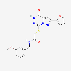 molecular formula C19H17N5O4S B6554578 2-{[2-(furan-2-yl)-4-oxo-4H,5H-pyrazolo[1,5-d][1,2,4]triazin-7-yl]sulfanyl}-N-[(3-methoxyphenyl)methyl]acetamide CAS No. 1040638-61-6