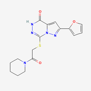 2-(furan-2-yl)-7-{[2-oxo-2-(piperidin-1-yl)ethyl]sulfanyl}-4H,5H-pyrazolo[1,5-d][1,2,4]triazin-4-one