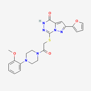 molecular formula C22H22N6O4S B6554588 2-(furan-2-yl)-7-({2-[4-(2-methoxyphenyl)piperazin-1-yl]-2-oxoethyl}sulfanyl)-4H,5H-pyrazolo[1,5-d][1,2,4]triazin-4-one CAS No. 1040638-69-4