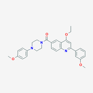 molecular formula C30H31N3O4 B6554595 4-ethoxy-2-(3-methoxyphenyl)-6-[4-(4-methoxyphenyl)piperazine-1-carbonyl]quinoline CAS No. 1040639-09-5