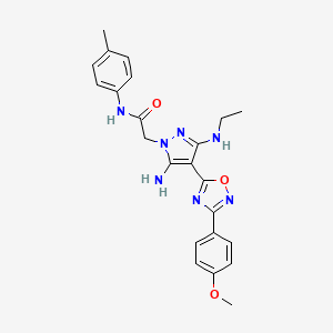 2-[5-amino-3-(ethylamino)-4-[3-(4-methoxyphenyl)-1,2,4-oxadiazol-5-yl]-1H-pyrazol-1-yl]-N-(4-methylphenyl)acetamide