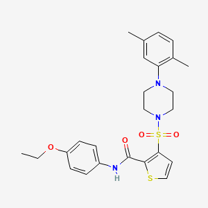 molecular formula C25H29N3O4S2 B6554647 3-{[4-(2,5-dimethylphenyl)piperazin-1-yl]sulfonyl}-N-(4-ethoxyphenyl)thiophene-2-carboxamide CAS No. 1040655-79-5