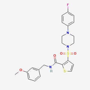 molecular formula C23H24FN3O4S2 B6554685 3-{[4-(4-fluorophenyl)piperazin-1-yl]sulfonyl}-N-[(3-methoxyphenyl)methyl]thiophene-2-carboxamide CAS No. 1040656-45-8