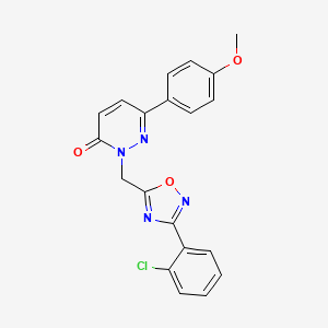 molecular formula C20H15ClN4O3 B6554793 2-{[3-(2-chlorophenyl)-1,2,4-oxadiazol-5-yl]methyl}-6-(4-methoxyphenyl)-2,3-dihydropyridazin-3-one CAS No. 1040631-72-8