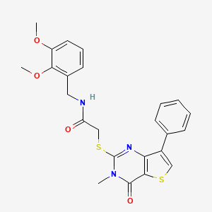 molecular formula C24H23N3O4S2 B6554840 N-[(2,3-dimethoxyphenyl)methyl]-2-({3-methyl-4-oxo-7-phenyl-3H,4H-thieno[3,2-d]pyrimidin-2-yl}sulfanyl)acetamide CAS No. 1040631-99-9