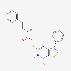 2-({3-methyl-4-oxo-7-phenyl-3H,4H-thieno[3,2-d]pyrimidin-2-yl}sulfanyl)-N-(2-phenylethyl)acetamide