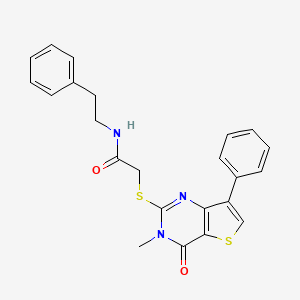 molecular formula C23H21N3O2S2 B6554844 2-({3-methyl-4-oxo-7-phenyl-3H,4H-thieno[3,2-d]pyrimidin-2-yl}sulfanyl)-N-(2-phenylethyl)acetamide CAS No. 1040632-08-3