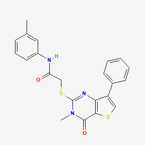 molecular formula C22H19N3O2S2 B6554860 2-({3-methyl-4-oxo-7-phenyl-3H,4H-thieno[3,2-d]pyrimidin-2-yl}sulfanyl)-N-(3-methylphenyl)acetamide CAS No. 1040632-32-3