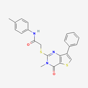 molecular formula C22H19N3O2S2 B6554864 2-({3-methyl-4-oxo-7-phenyl-3H,4H-thieno[3,2-d]pyrimidin-2-yl}sulfanyl)-N-(4-methylphenyl)acetamide CAS No. 1040632-35-6