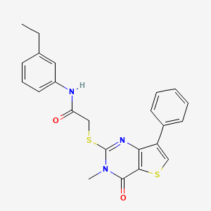 molecular formula C23H21N3O2S2 B6554873 N-(3-ethylphenyl)-2-({3-methyl-4-oxo-7-phenyl-3H,4H-thieno[3,2-d]pyrimidin-2-yl}sulfanyl)acetamide CAS No. 1040632-59-4