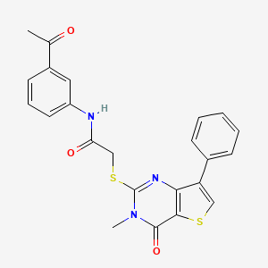 molecular formula C23H19N3O3S2 B6554897 N-(3-acetylphenyl)-2-({3-methyl-4-oxo-7-phenyl-3H,4H-thieno[3,2-d]pyrimidin-2-yl}sulfanyl)acetamide CAS No. 1040633-22-4