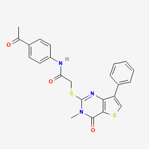 N-(4-acetylphenyl)-2-({3-methyl-4-oxo-7-phenyl-3H,4H-thieno[3,2-d]pyrimidin-2-yl}sulfanyl)acetamide
