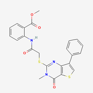 molecular formula C23H19N3O4S2 B6554906 methyl 2-[2-({3-methyl-4-oxo-7-phenyl-3H,4H-thieno[3,2-d]pyrimidin-2-yl}sulfanyl)acetamido]benzoate CAS No. 1040633-40-6