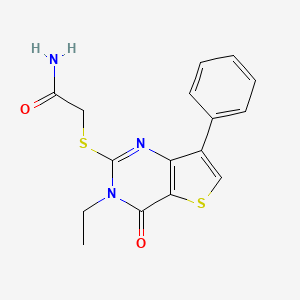 molecular formula C16H15N3O2S2 B6554925 2-({3-ethyl-4-oxo-7-phenyl-3H,4H-thieno[3,2-d]pyrimidin-2-yl}sulfanyl)acetamide CAS No. 1040635-01-5