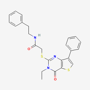 molecular formula C24H23N3O2S2 B6554928 2-({3-ethyl-4-oxo-7-phenyl-3H,4H-thieno[3,2-d]pyrimidin-2-yl}sulfanyl)-N-(2-phenylethyl)acetamide CAS No. 1040635-81-1