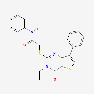 2-({3-ethyl-4-oxo-7-phenyl-3H,4H-thieno[3,2-d]pyrimidin-2-yl}sulfanyl)-N-phenylacetamide